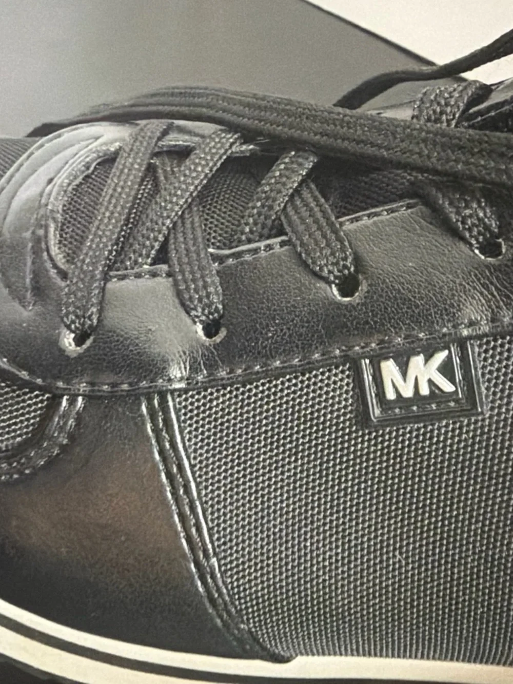 Michael Kors Black and Silver Platform Low-Top Sneakers